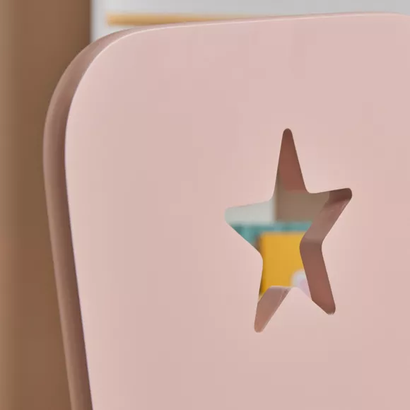 Silla infantil de madera (H50 cm) Stars Rosa