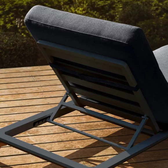 Ligstoel van aluminium Monte Carlo Antracietgrijs