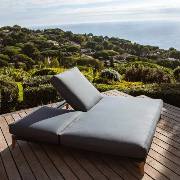 Tumbona doble de aluminio Monte Carlo Gris antracita