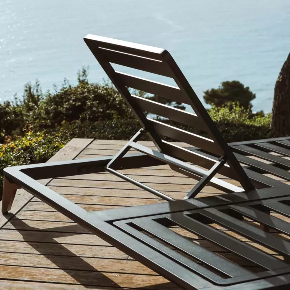 Tumbona doble de aluminio Monte Carlo Gris antracita