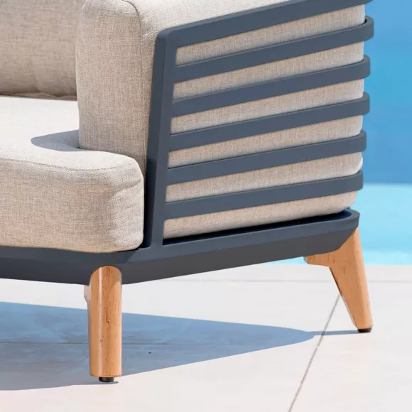 Gartensessel Aluminium Monte Carlo Anthrazitgrau und Taupe
