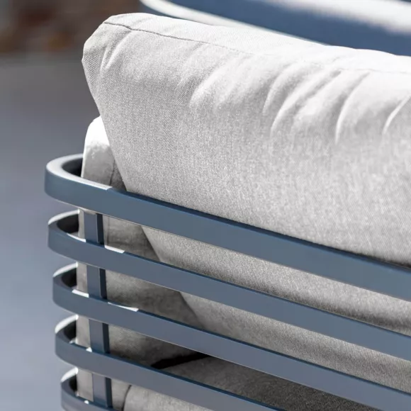 Divano da giardino in alluminio 3 posti Monte Carlo Grigio antracite e grigio chiaro