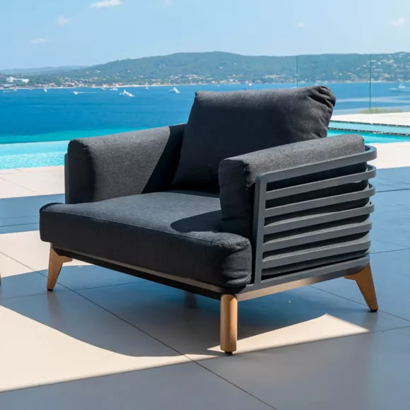 Tuinset van aluminium 7 zitplaatsen 6-delig Monte Carlo Antracietgrijs