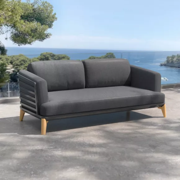 Conjunto de jardín de aluminio 5 plazas 4 piezas Monte Carlo Gris antracita