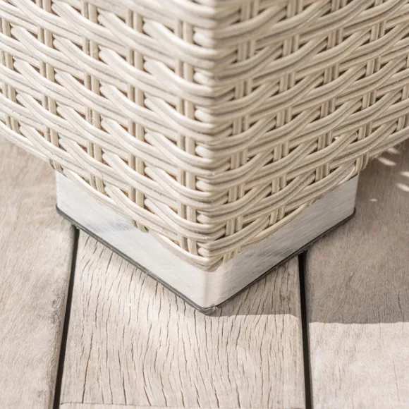 Salon de jardin en résine tressée 9 places 9 pcs Palma Gris et taupe
