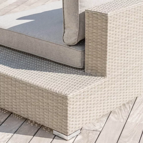 Gartensessel geflochtenes Polyrattan Palma Grau und Taupe