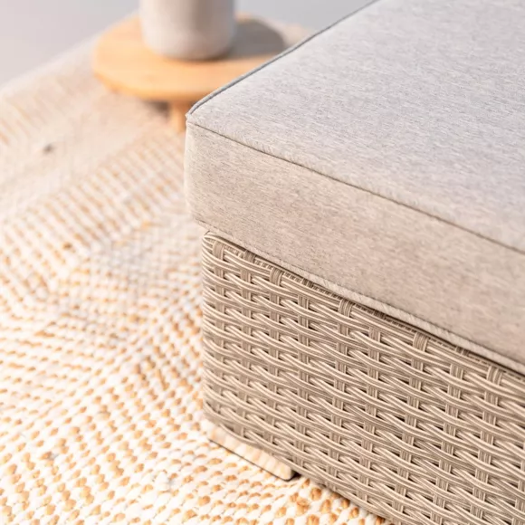 Fauteuil d'angle de jardin en résine tressée Palma Gris et taupe