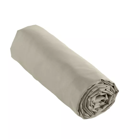 EM - Drap housse 200 x 200 cm Percale unie CALI Taupe