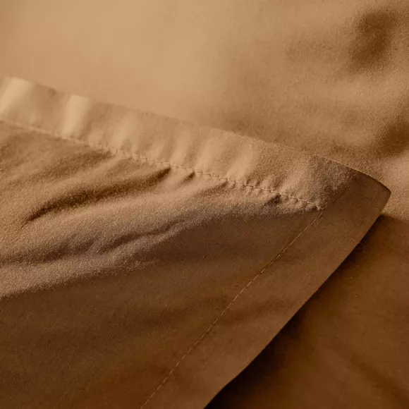 EM - Taie d'oreiller volant plat 65 x 65 cm Percale unie CALI Camel
