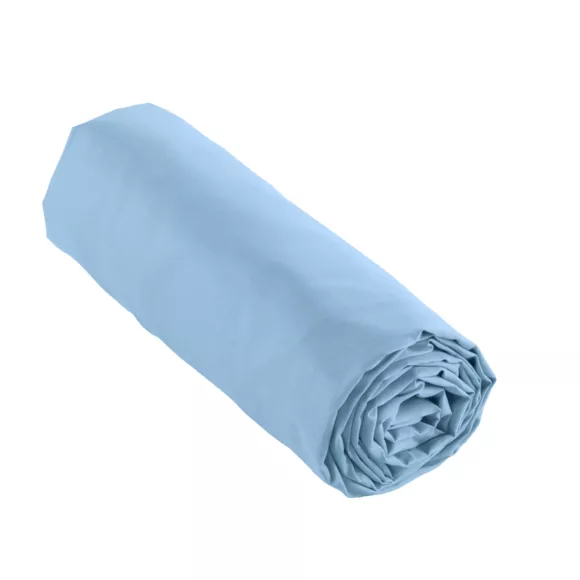 EM - Drap housse 180 x 200 cm Percale unie CALI Bleu ciel