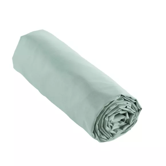 EM - Drap housse 180 x 200 cm Percale unie CALI Eucalyptus
