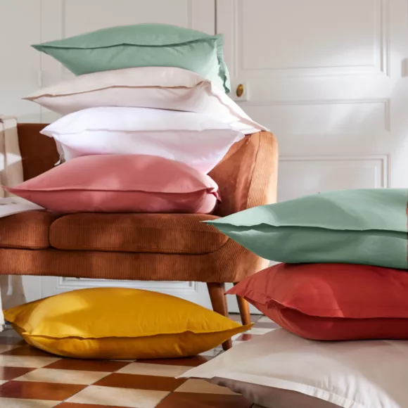EM - Housse de couette 140 x 200 cm Percale unie CALI Eucalyptus