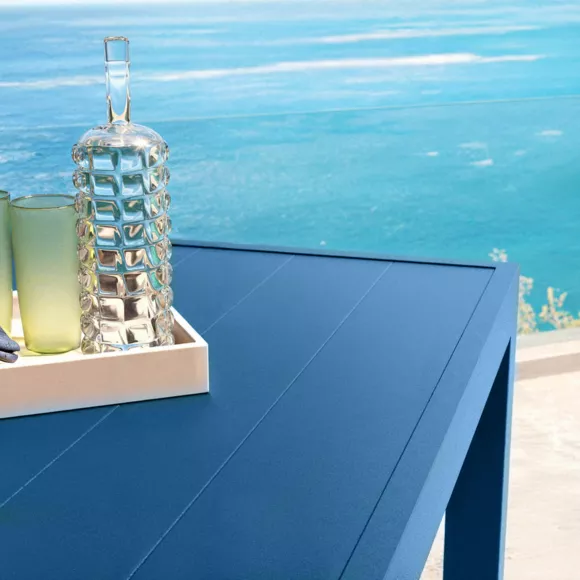 Rectangular tuin tafel van aluminium voor 10 personen (240 x 120 cm) Murano Blauw