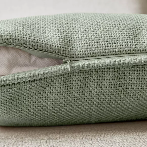 Coussin carré tissé (45 x 45 cm) Alba Vert romarin