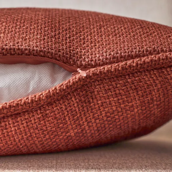 Coussin carré tissé (45 x 45 cm) Alba Terracotta