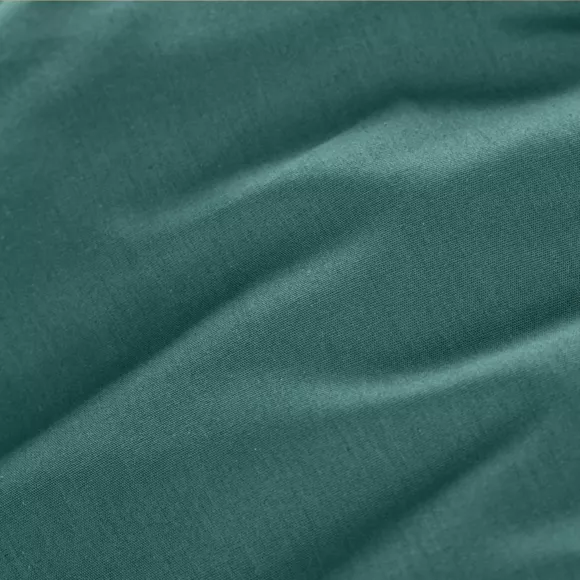 Drap housse percale de coton (140 x 190 cm) Cali Bleu canard