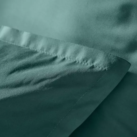 Taie d'oreiller carrée percale de coton (80 x 80 cm) Cali Bleu canard