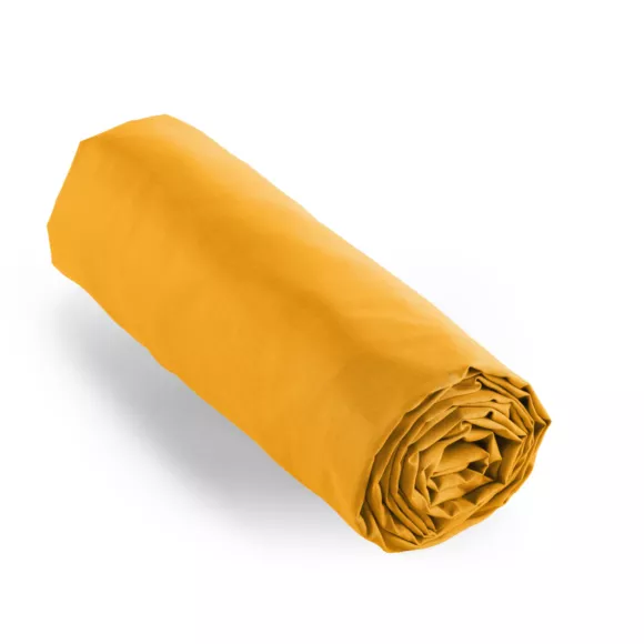 Sábana bajera en percal de algodón  (160 cm) Cali Amarillo mostaza