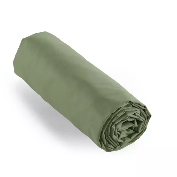 Sábana bajera en percal de algodón (160 cm) Cali Verde romero