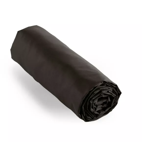 Drap housse percale de coton (180 x 200 cm) Cali Noir