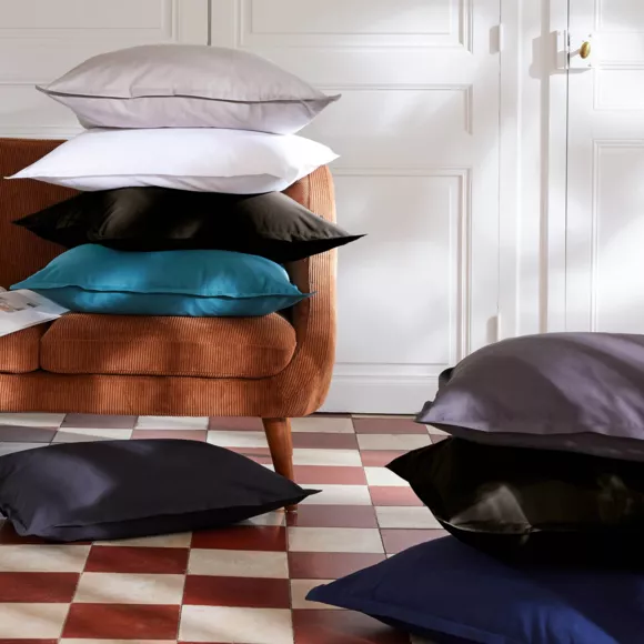 Housse de couette percale de coton (140 x 200 cm) Cali Noire