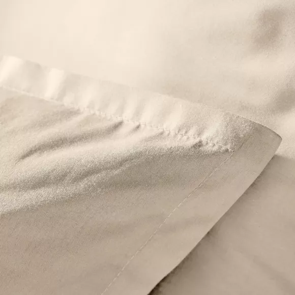 Funda de almohada rectangular de percal de algodón (70 cm) Cali Beige lino