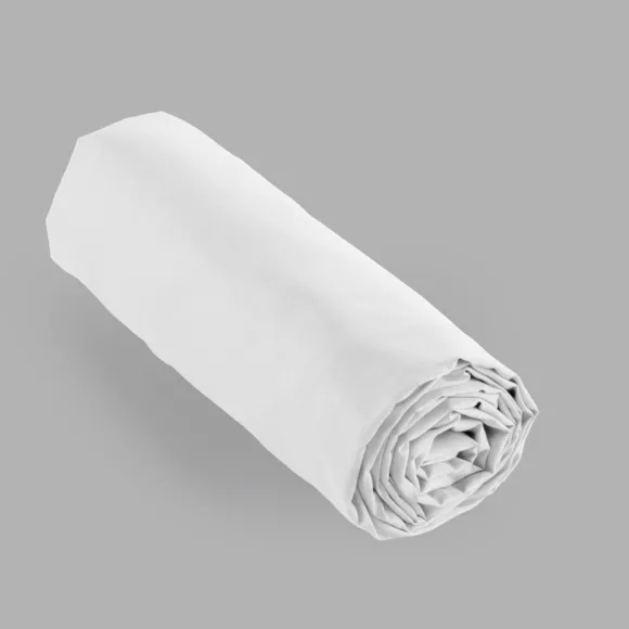 Drap housse percale de coton (200 x 200 cm) Cali Blanc