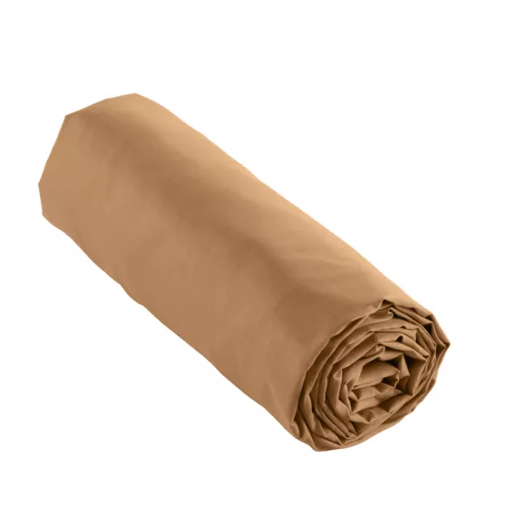 EM - Drap housse 180 x 200 cm Percale unie CALI Camel