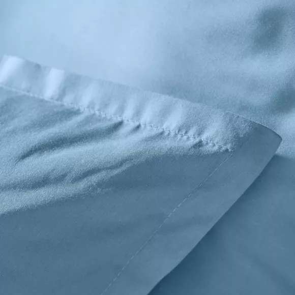 EM - Housse de couette 140 x 200 cm Percale unie CALI Bleu ciel