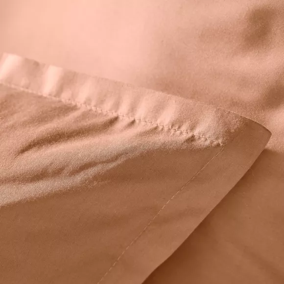 EM - Taie d'oreiller volant plat 50 x 70 cm Percale unie CALI Rose pche