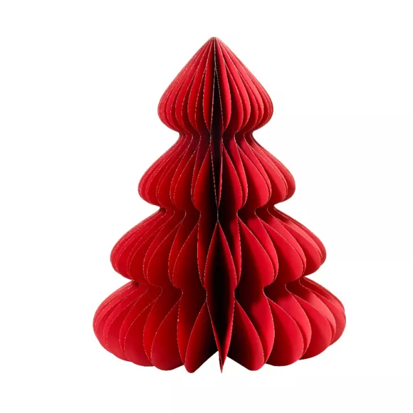 Albero di Natale in carta da tavolo (H60 cm) Chiusura Magnetica Rosso