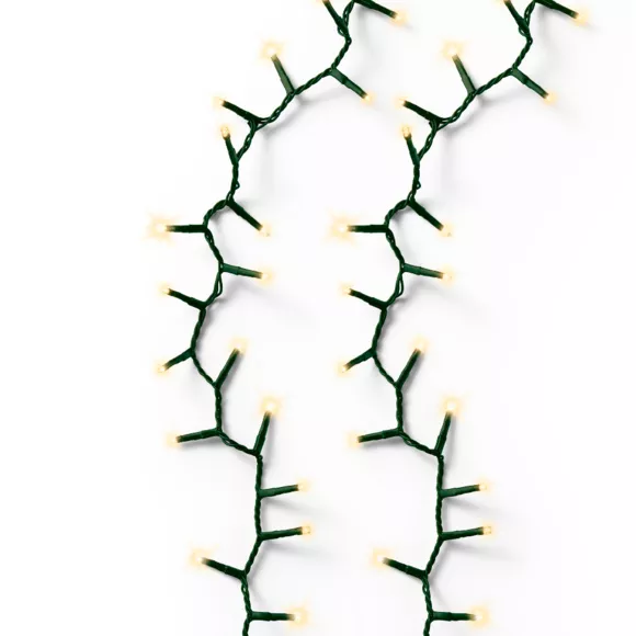 Guirlande lumineuse 7,50 m 350 LED câble vert Luxe Blanc chaud Champagne