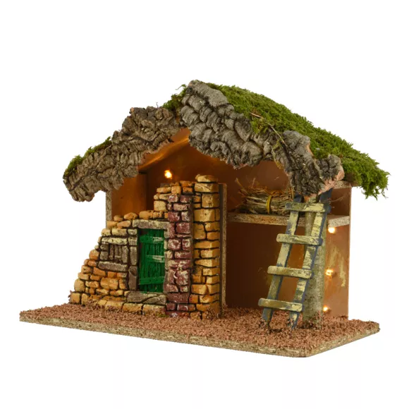 1 LED creche noel intŽrieur L32-W17-H24cm-10L naturel 