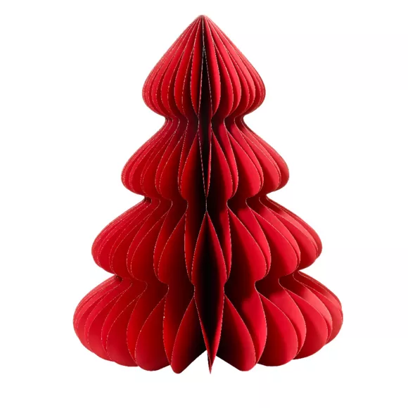 Albero di Natale in carta da tavolo (H90 cm) Chiusura Magnetica Rosso