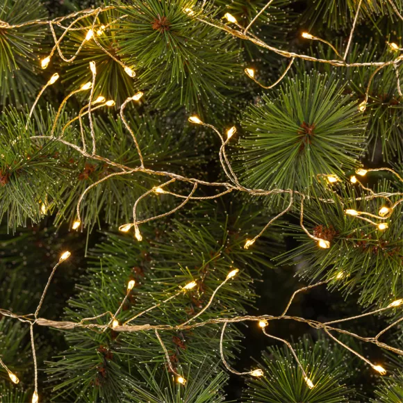 Guirlande lumineuse 18 m 1440 Micro LED câble argent Luxe Blanc chaud