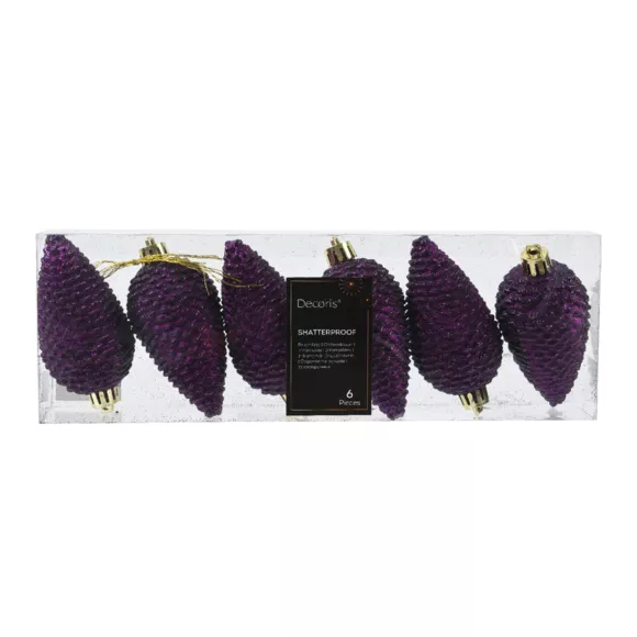 Set di 6 pigne da appendere (H8 cm) Alpine Fico