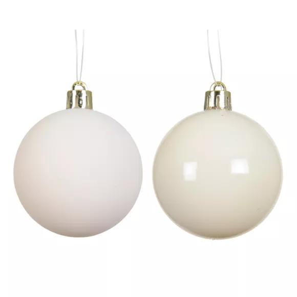 Lot de 4 boules de Noël (D100 mm) Aravis Blanc