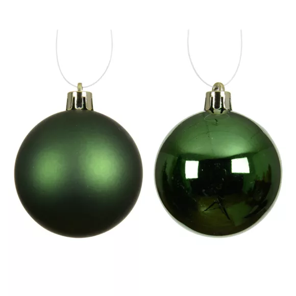 Lot de 4 boules de Noël (D100 mm) Aravis Vert pin