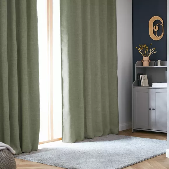 Rideau obscurcissant thermique galon fronceur (180 x 260 cm) Alba Vert romarin