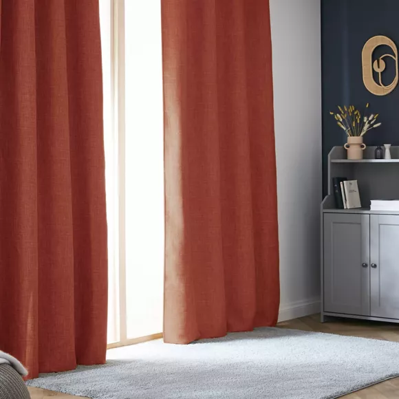 Rideau obscurcissant thermique galon fronceur (140 x 240 cm) Alba Terracotta