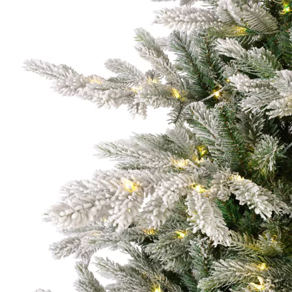 Sapin de Noël artificiel lumineux 400 LED H180 cm Glorious Vert enneigé