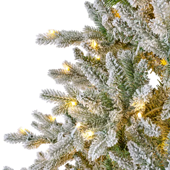 Sapin de Noël artificiel lumineux 320 LED H180 cm Allix Vert enneigé