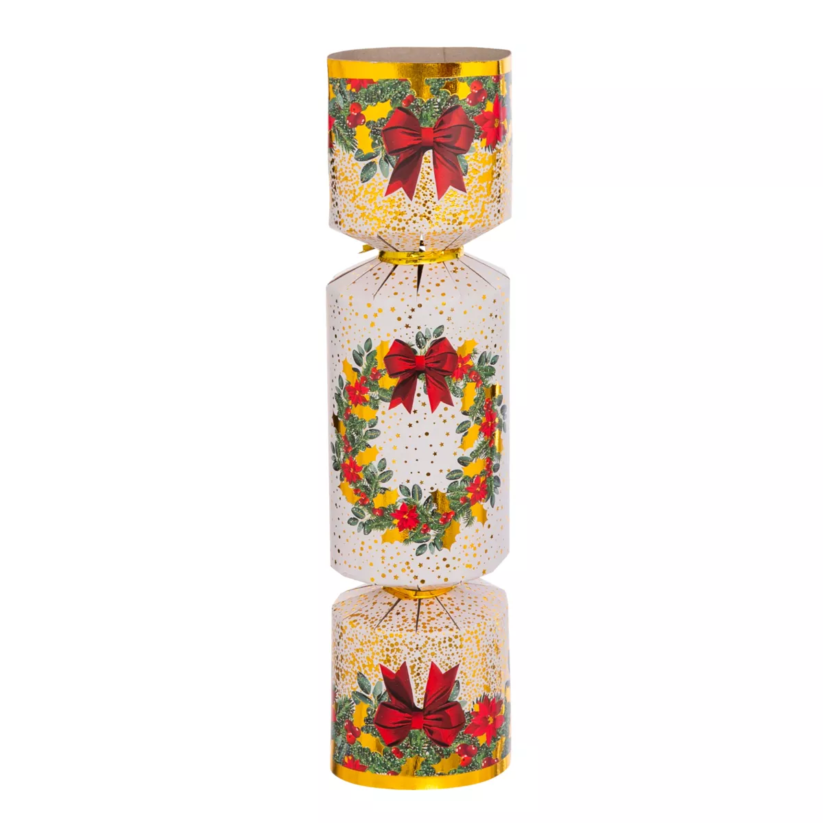 Lote de 6 crackers de Navidad Festividades Rojo y Blanco