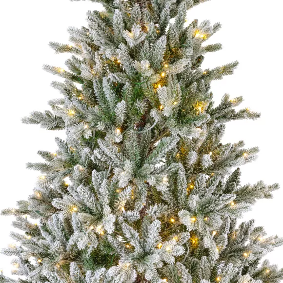 Sapin de Noël artificiel lumineux 430 LED H210 cm Allix Vert enneigé