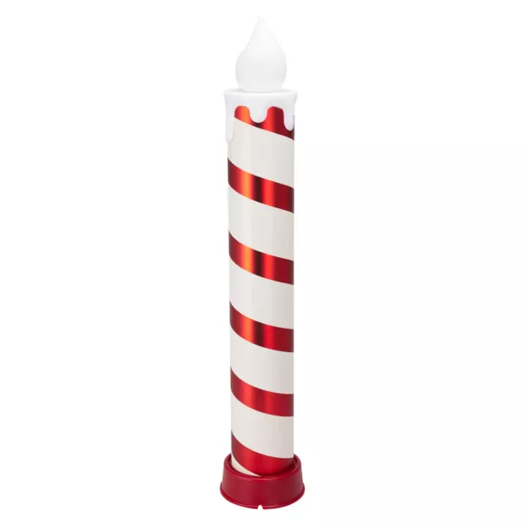 STE DE 2 BOUGIES GEANTE 15X82CM S2 ROUGE/BLANC