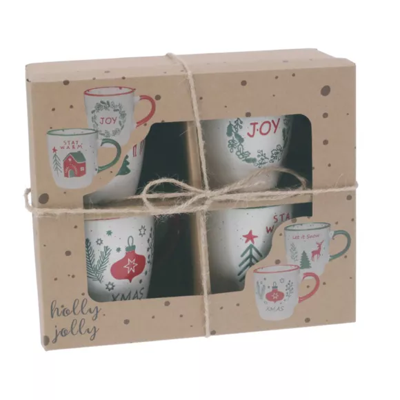 SET DE 4 MUG 200ML SET/4 4ASS NOEL