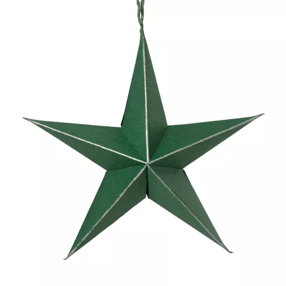 LOT DE 4  Etoile papier dia15-H5.50cm vert romarin 