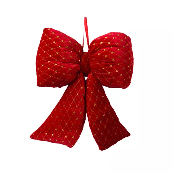 1 Noeud velours polyester L4-W16-H19cm rouge 