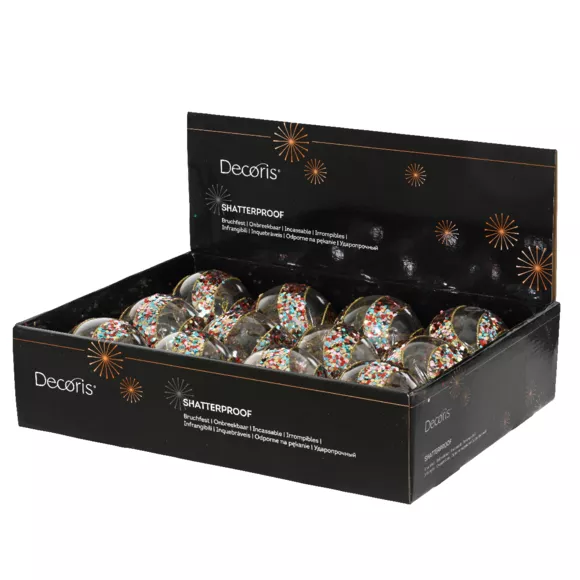 Lot de 12 boules de Noël (D80 mm) Festive Multicolore