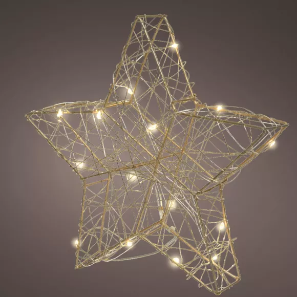 Étoile lumineuse à piles 30 LED (H30 cm) Antartica Blanc chaud